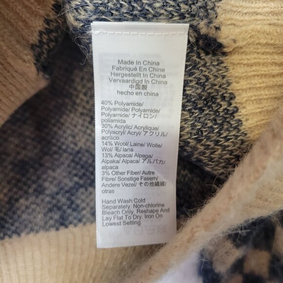 J. Crew Women's Medium Checkered V Neck Cardigan Sweater Wool Alpaca Blend - Picture 5 of 5